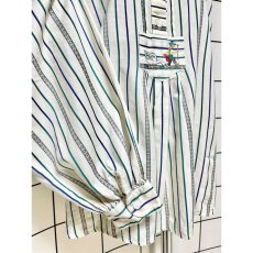 画像9: 鳥刺繍 人物刺繍 ストライプ柄 プルオーバー チロルブラウス【8756】 (9)