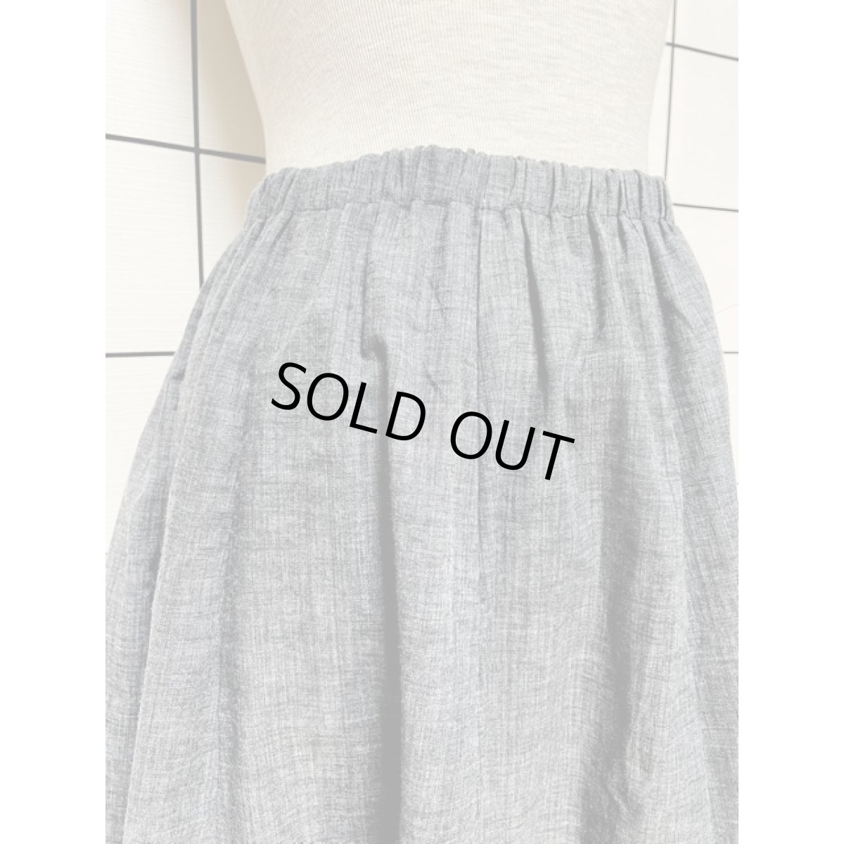 画像4: アメリカ古着 サーキュラースカート ウエストゴム  ナミナミテープ レースリボン レトロ  (4)