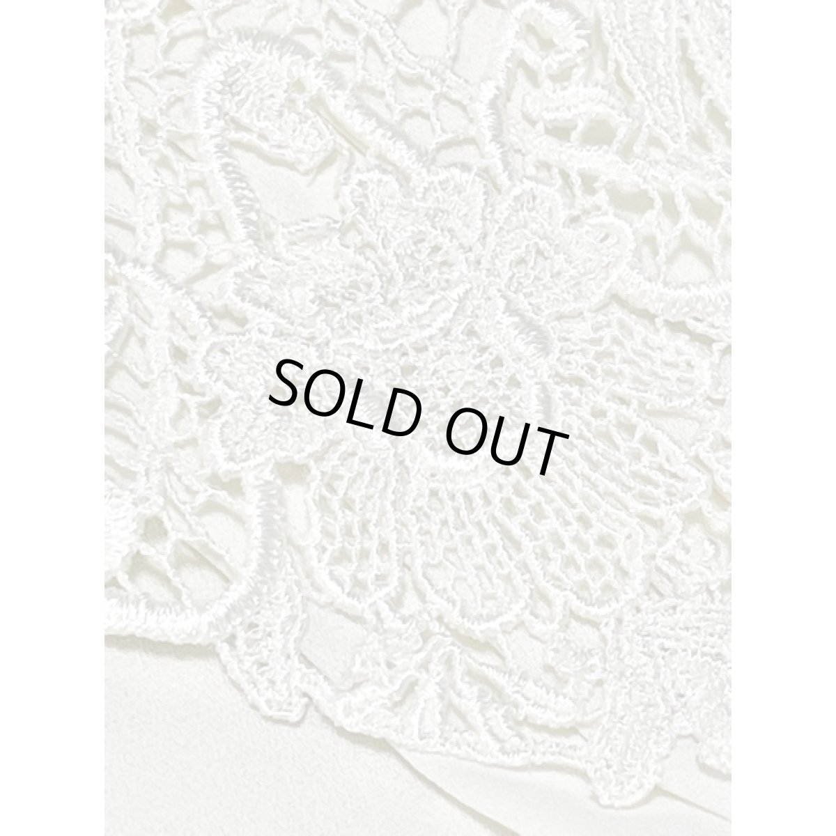 画像9: アメリカ古着 透かし編みレース タックデザイン レトロ 長袖 プルオーバー ヴィンテージブラウス (9)