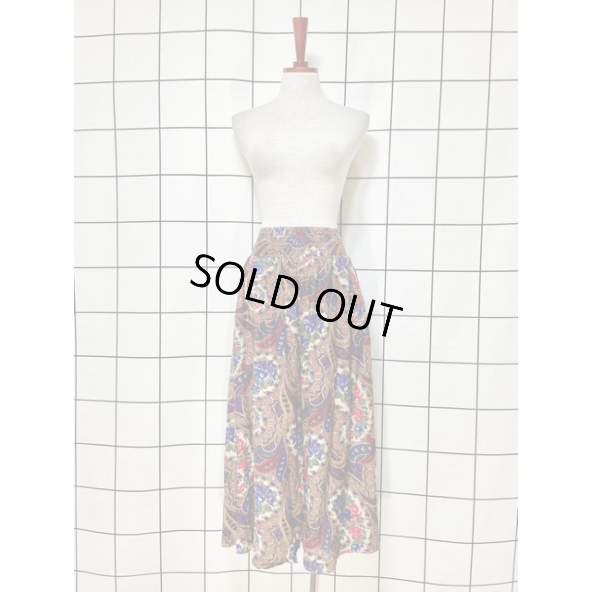 画像2: アメリカ古着 超ワイド 花柄 ペイズリーモチーフ模様 レトロ ヴィンテージパンツ (2)