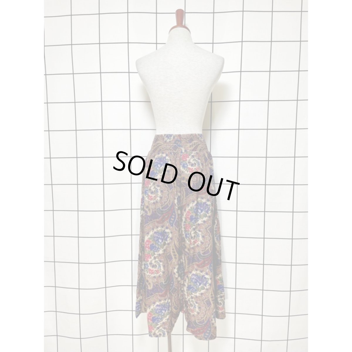 画像3: アメリカ古着 超ワイド 花柄 ペイズリーモチーフ模様 レトロ ヴィンテージパンツ (3)