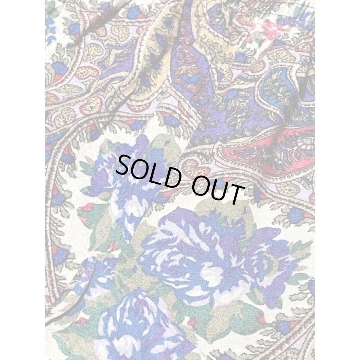 画像9: アメリカ古着 超ワイド 花柄 ペイズリーモチーフ模様 レトロ ヴィンテージパンツ (9)