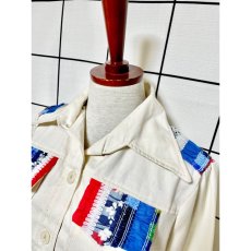 画像5: ヨーロッパ古着 ヴィンテージ薄手シャツジャケット バックデザイン レトロ  (5)
