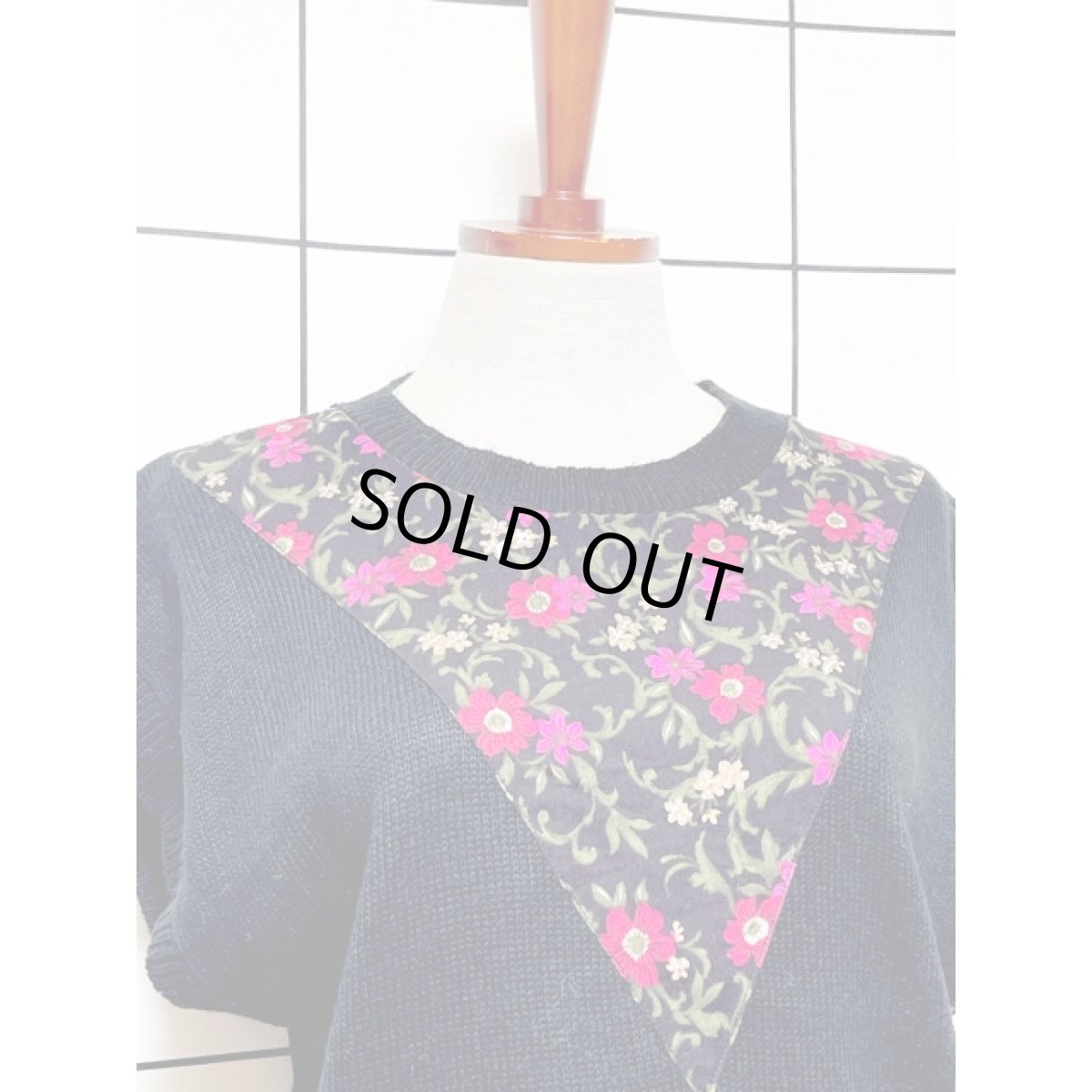 画像6: アメリカ古着 ニットベスト 大人可愛い 花柄 レトロ (6)