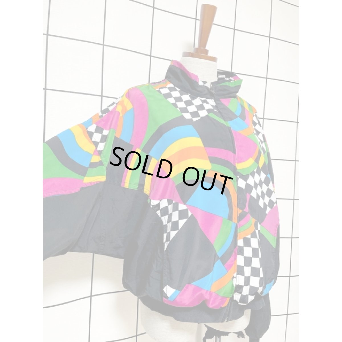 画像6: アメリカ古着 ヴィンテージブルゾンジャケット カラフル ジップアップ レトロ (6)