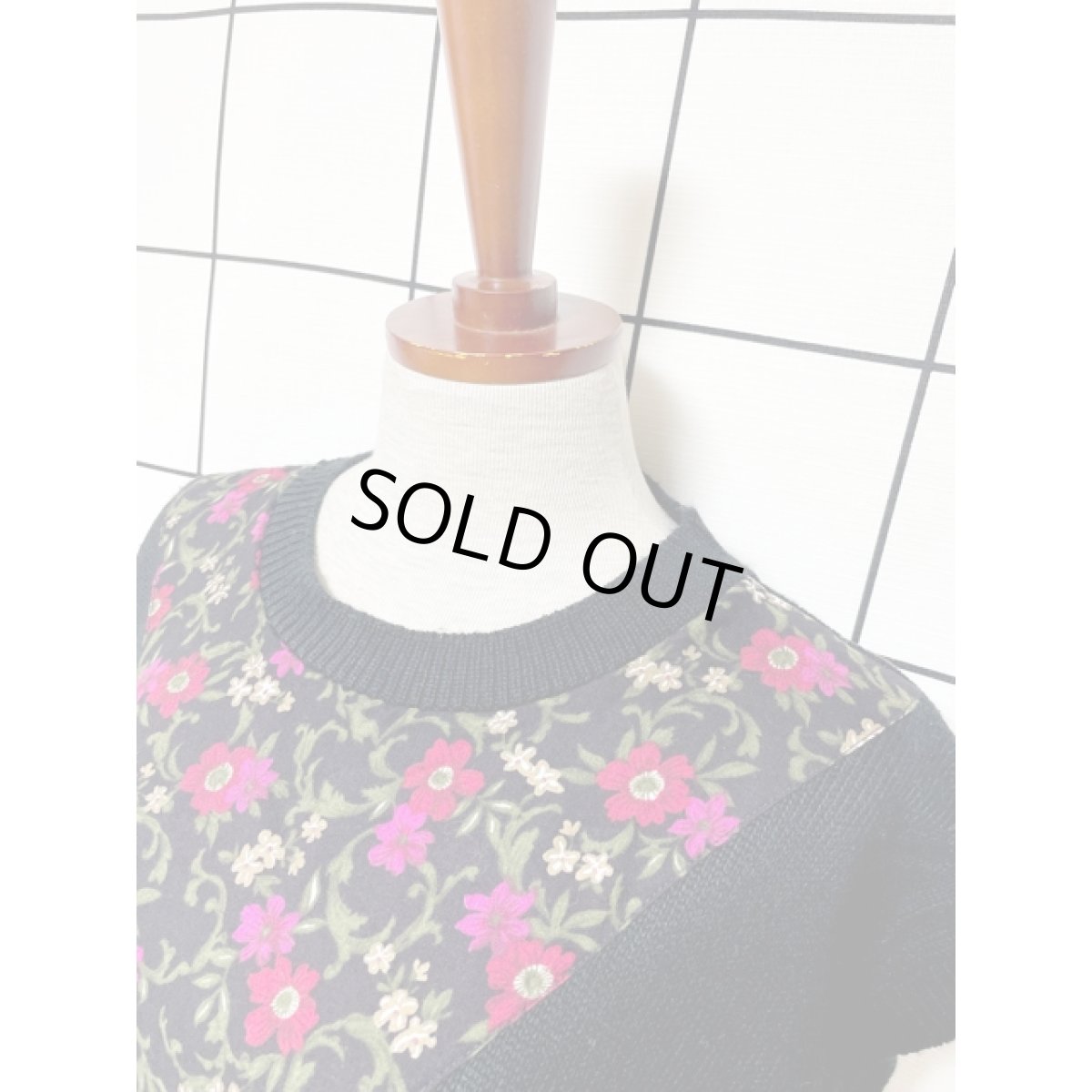 画像5: アメリカ古着 ニットベスト 大人可愛い 花柄 レトロ (5)