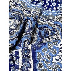 画像7: プロヴァンススカート フランス製 ティアード ヴィンテージ ネイビー ブルー ホワイト ウエストゴム フォークロア レトロ ヨーロッパ古着 (7)