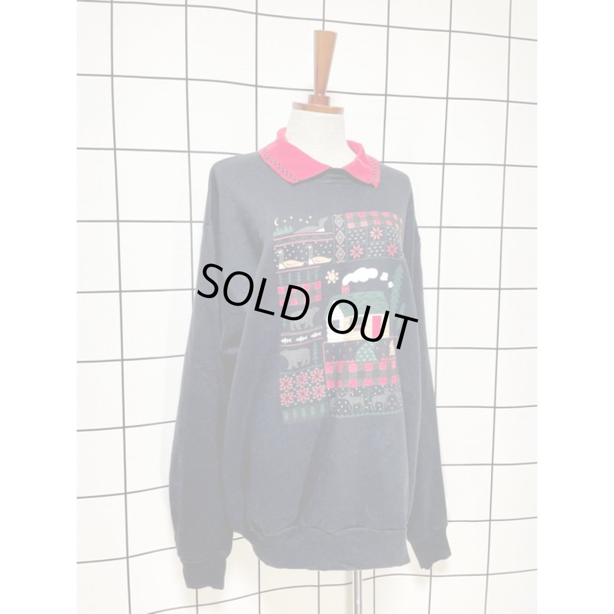 画像3: アメリカ古着 ヴィンテージスウェット トナカイ クマ 鳥 House プルオーバー (3)