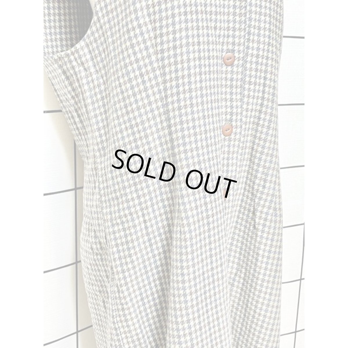 画像8: アメリカ古着 ジャンスカ ヴィンテージ 千鳥格子柄 前開き レトロ (8)