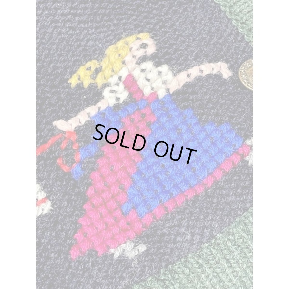 画像10: チロルニットカーディガン 民族模様編み 鹿型ボタン Austria ディアンドル (10)