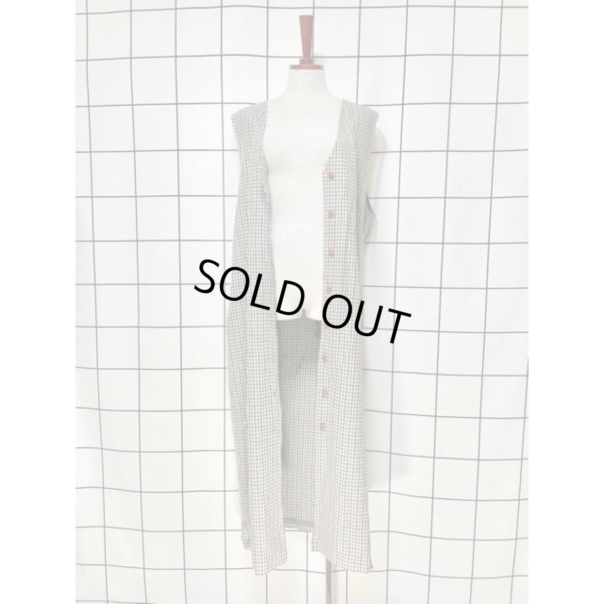 画像11: アメリカ古着 ジャンスカ ヴィンテージ 千鳥格子柄 前開き レトロ (11)