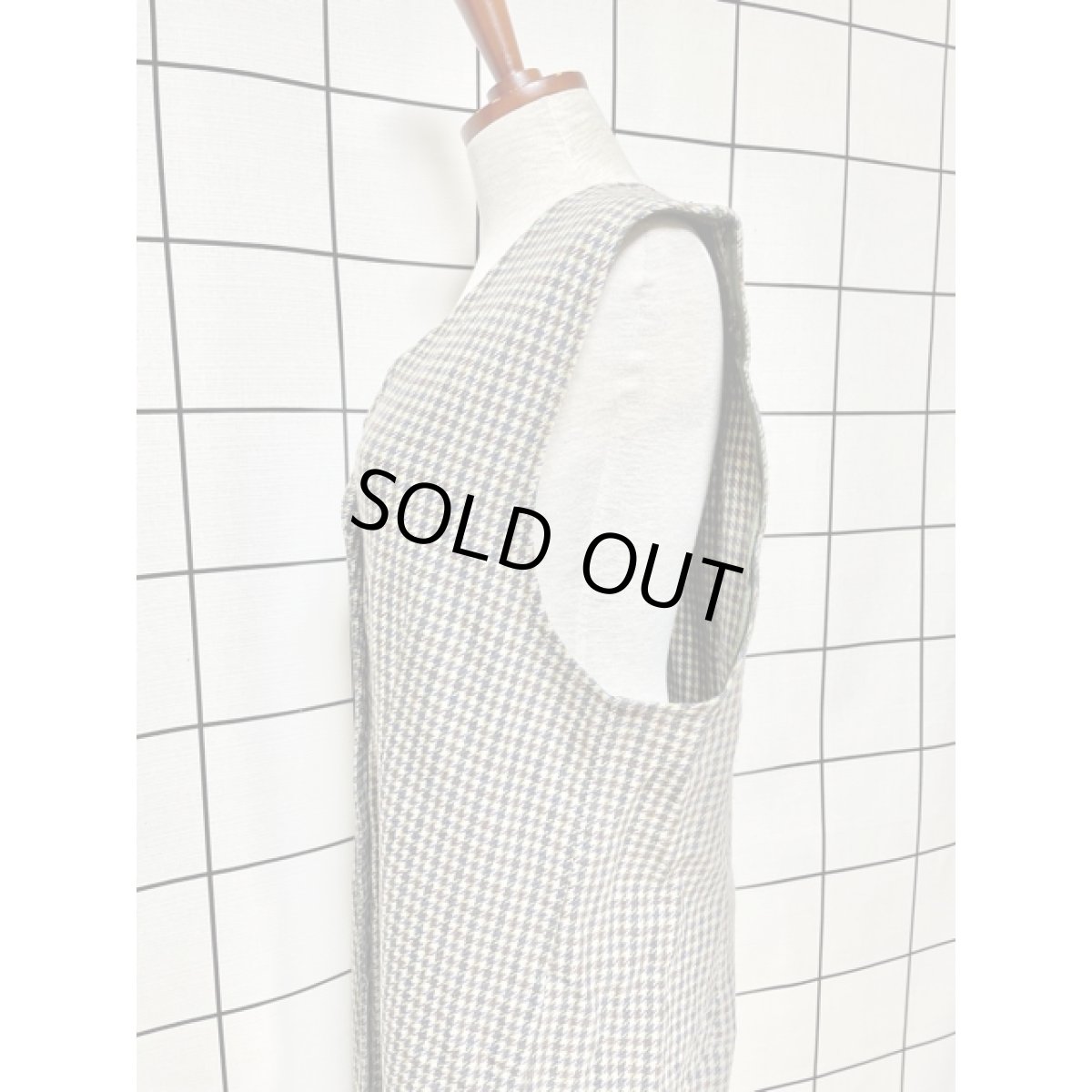 画像3: アメリカ古着 ジャンスカ ヴィンテージ 千鳥格子柄 前開き レトロ (3)