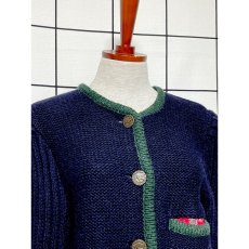 画像5: チロリアンニットカーディガン 民族模様編み 鹿型ボタン Austria ディアンドル (5)