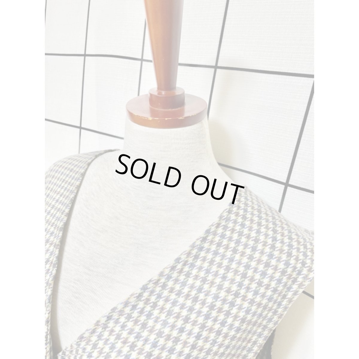 画像6: アメリカ古着 ジャンスカ ヴィンテージ 千鳥格子柄 前開き レトロ (6)