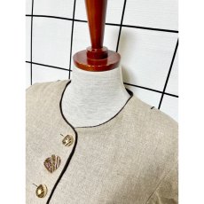 画像6: チロリアンジャケット マルチボタン リネン ベージュ ディアンドル ドイツ民族衣装 (6)