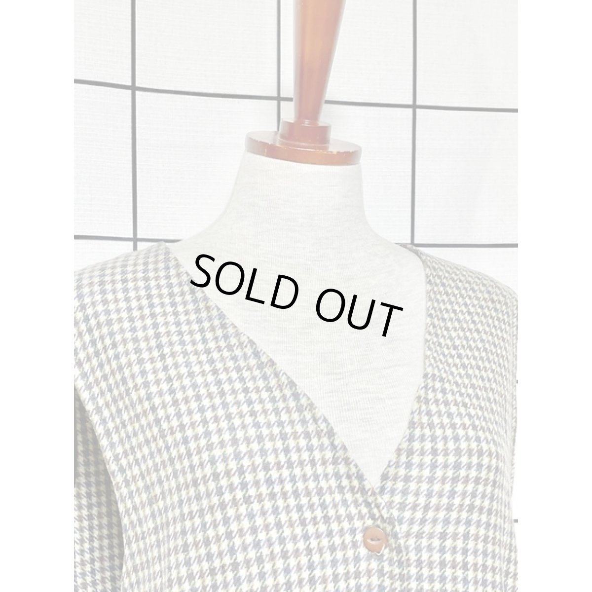 画像7: アメリカ古着 ジャンスカ ヴィンテージ 千鳥格子柄 前開き レトロ (7)