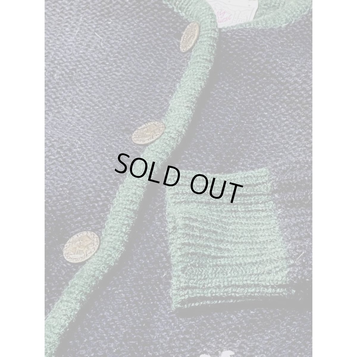 画像8: チロルニットカーディガン 民族模様編み 鹿型ボタン Austria ディアンドル (8)