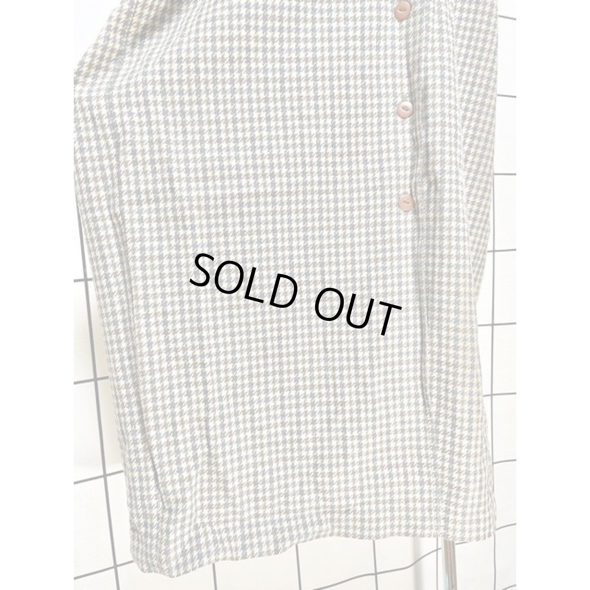 画像10: アメリカ古着 ジャンスカ ヴィンテージ 千鳥格子柄 前開き レトロ (10)