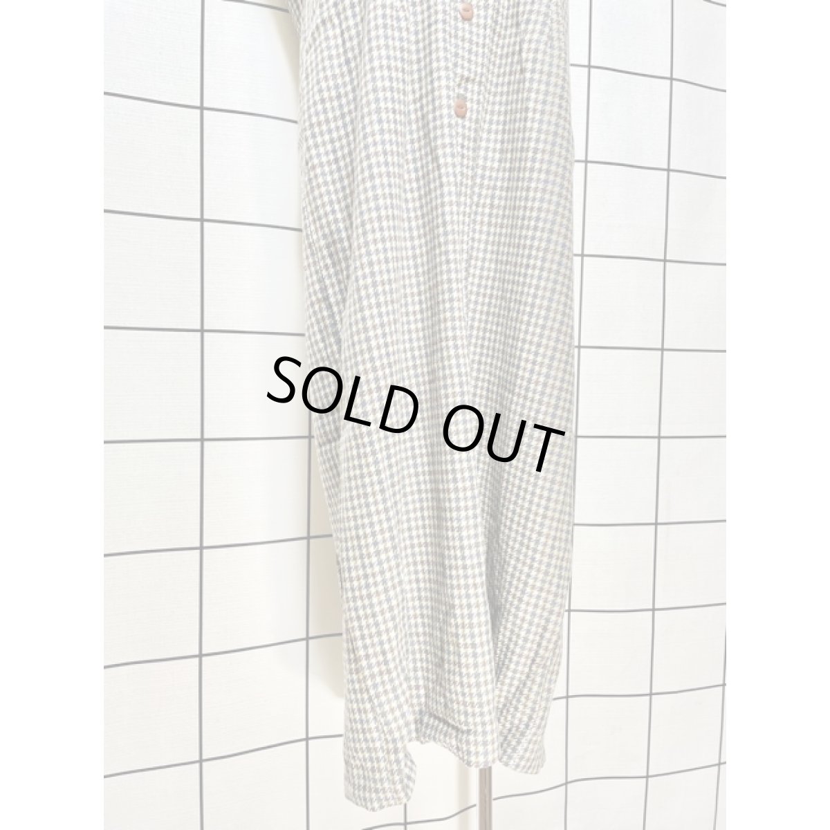 画像9: アメリカ古着 ジャンスカ ヴィンテージ 千鳥格子柄 前開き レトロ (9)