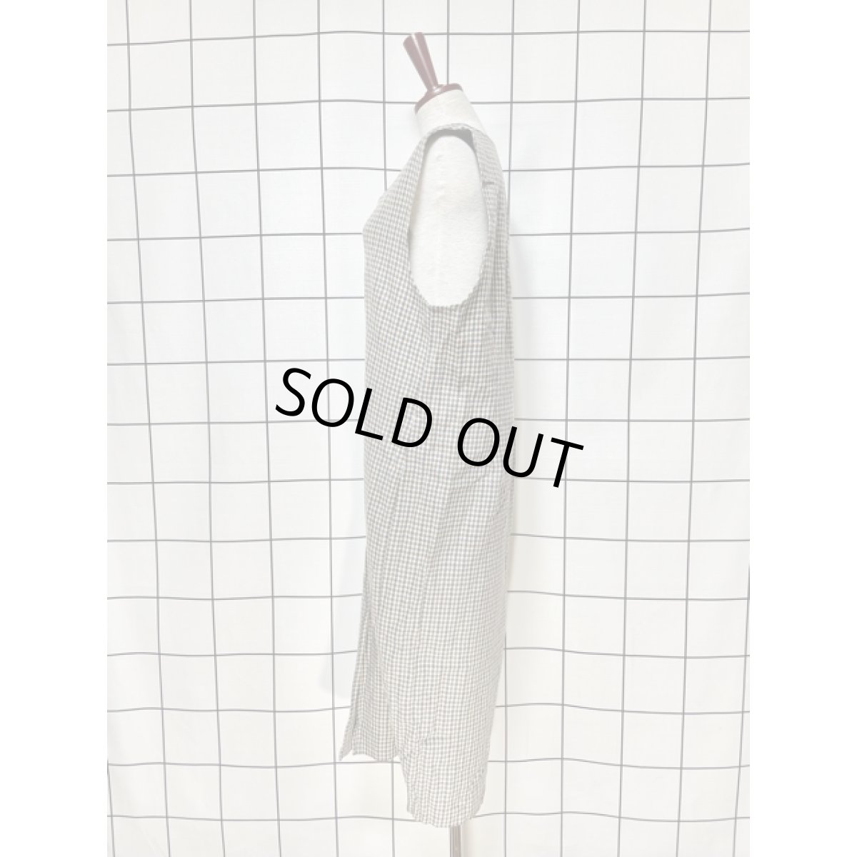 画像2: アメリカ古着 ジャンスカ ヴィンテージ 千鳥格子柄 前開き レトロ (2)