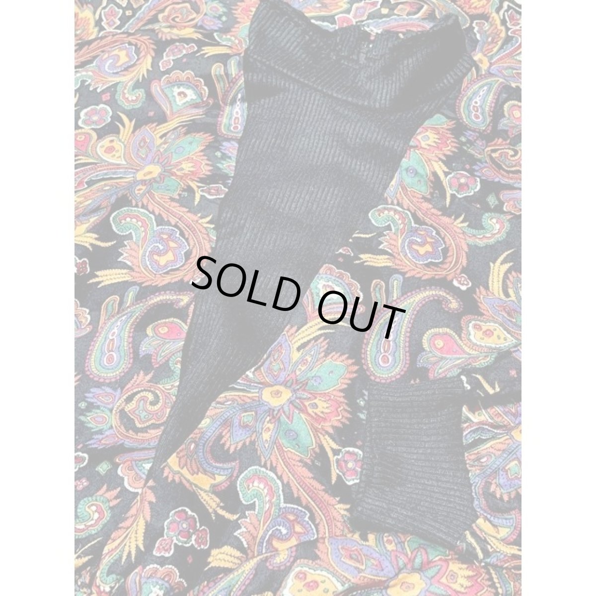 画像11: アメリカ古着 ヴィンテージワンピース ニット ハイネック ペイズリー ウエストゴム (11)