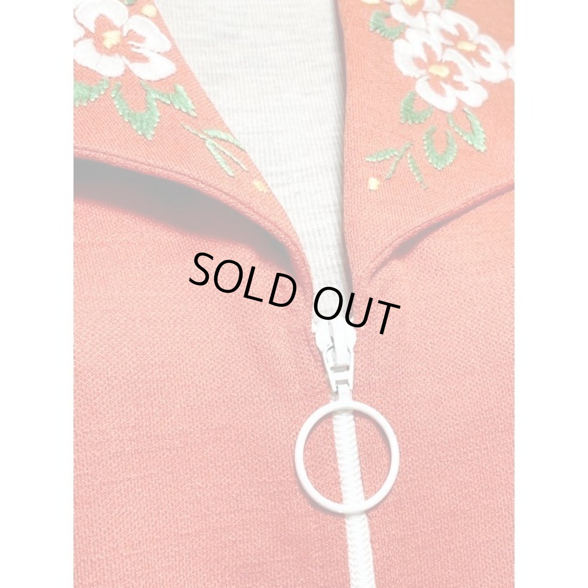 画像7: 刺繍 オレンジ ジッパーデザイン レトロ 長袖 ヨーロッパ古着 ヴィンテージアウター  (7)