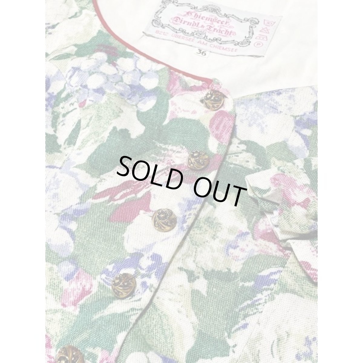 画像10: チロルジャケット ペプラム調ライン パフスリーブ 花柄 コンチョボタン (10)