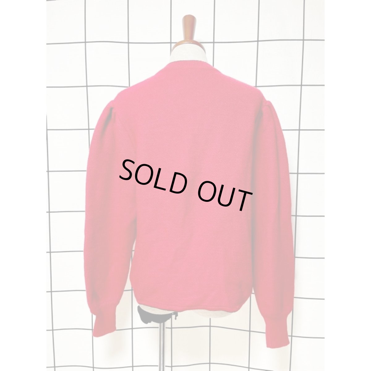 画像2: チロルニットカーディガン ぷっくりお花編み リボン装飾 チェーン レッド ディアンドル (2)