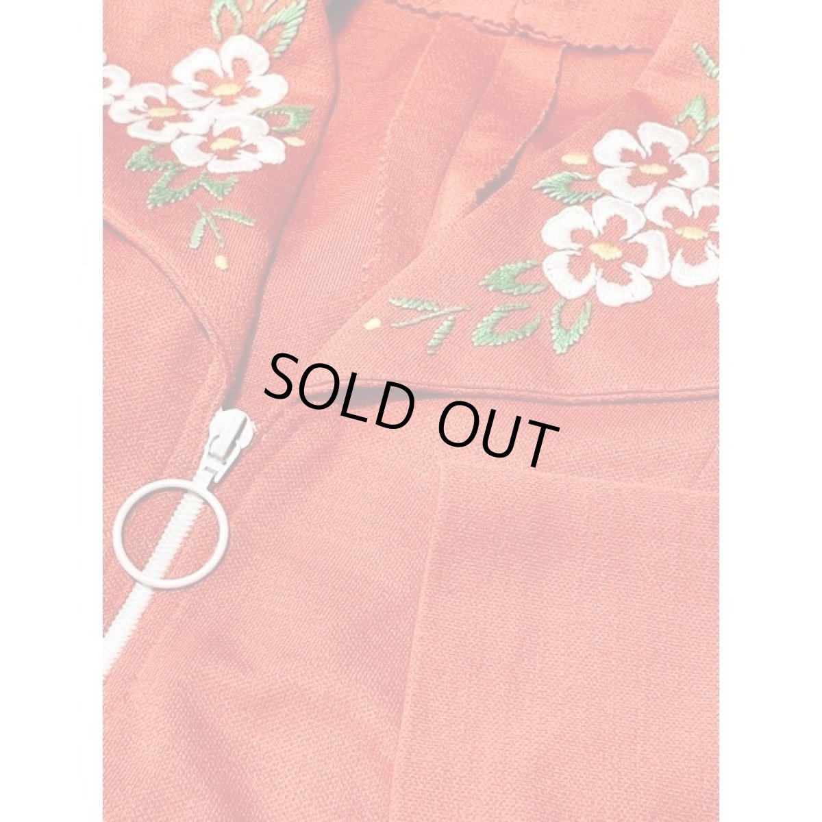 画像10: 刺繍 オレンジ ジッパーデザイン レトロ 長袖 ヨーロッパ古着 ヴィンテージアウター  (10)