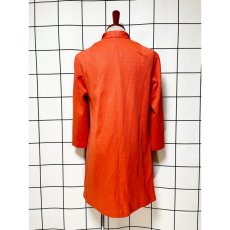 画像2: 刺繍 オレンジ ジッパーデザイン レトロ 長袖 ヨーロッパ古着 ヴィンテージアウター  (2)