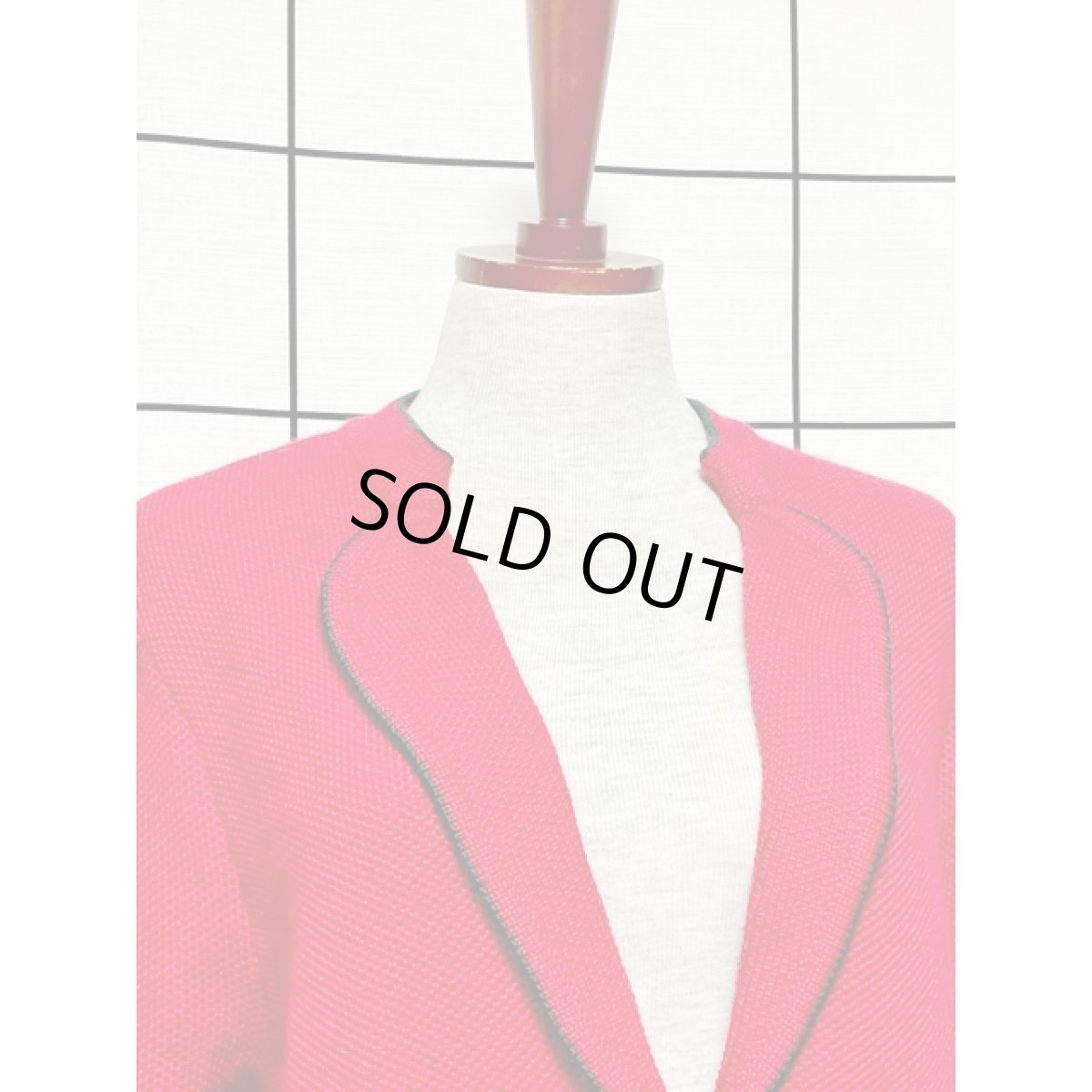 画像5: チロルニットカーディガン ぷっくりお花編み リボン装飾 チェーン レッド ディアンドル (5)