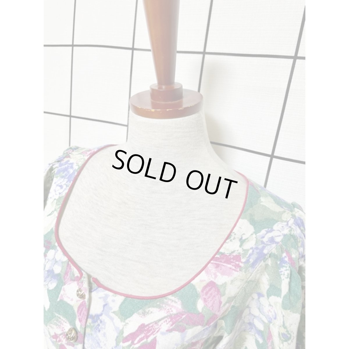 画像5: チロルジャケット ペプラム調ライン パフスリーブ 花柄 コンチョボタン (5)