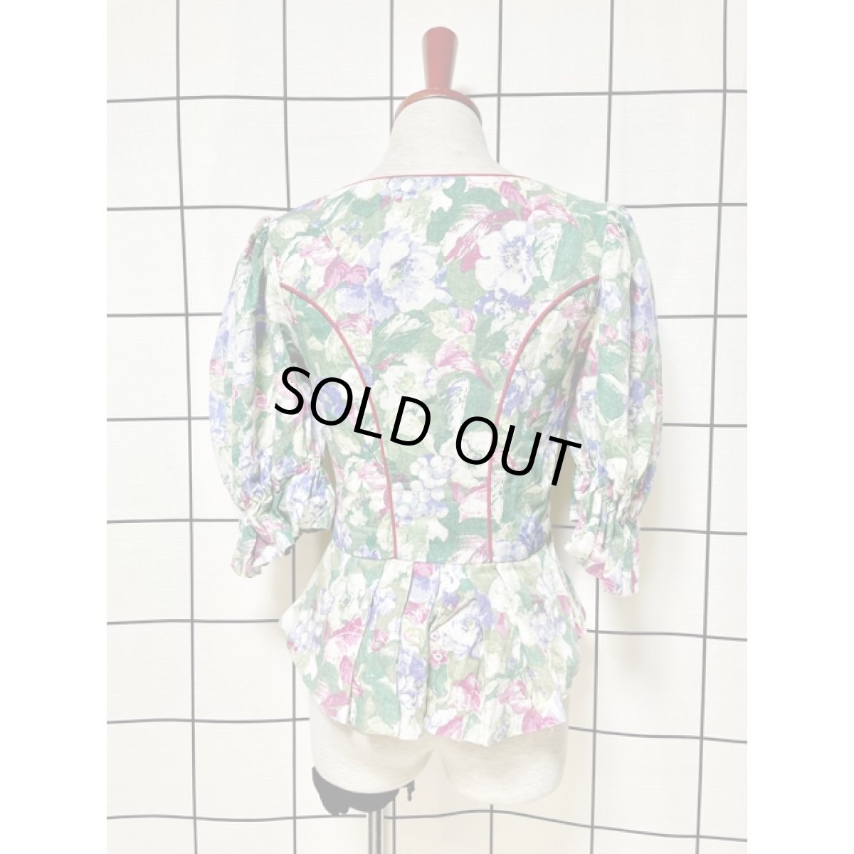 画像2: チロルジャケット ペプラム調ライン パフスリーブ 花柄 コンチョボタン (2)