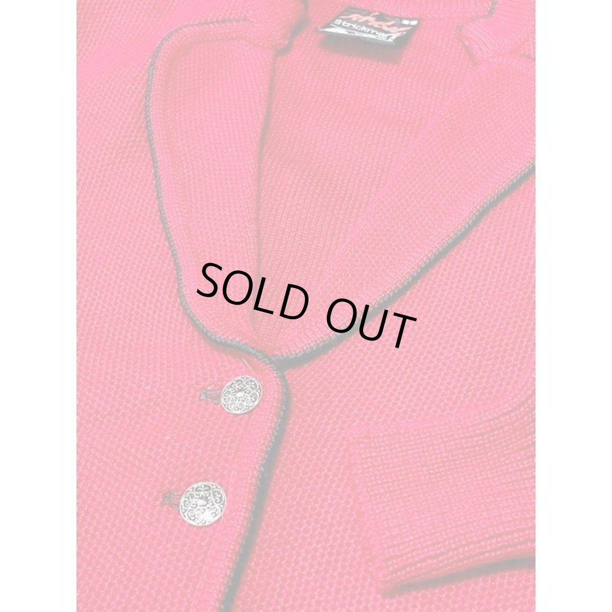 画像11: チロルニットカーディガン ぷっくりお花編み リボン装飾 チェーン レッド ディアンドル (11)