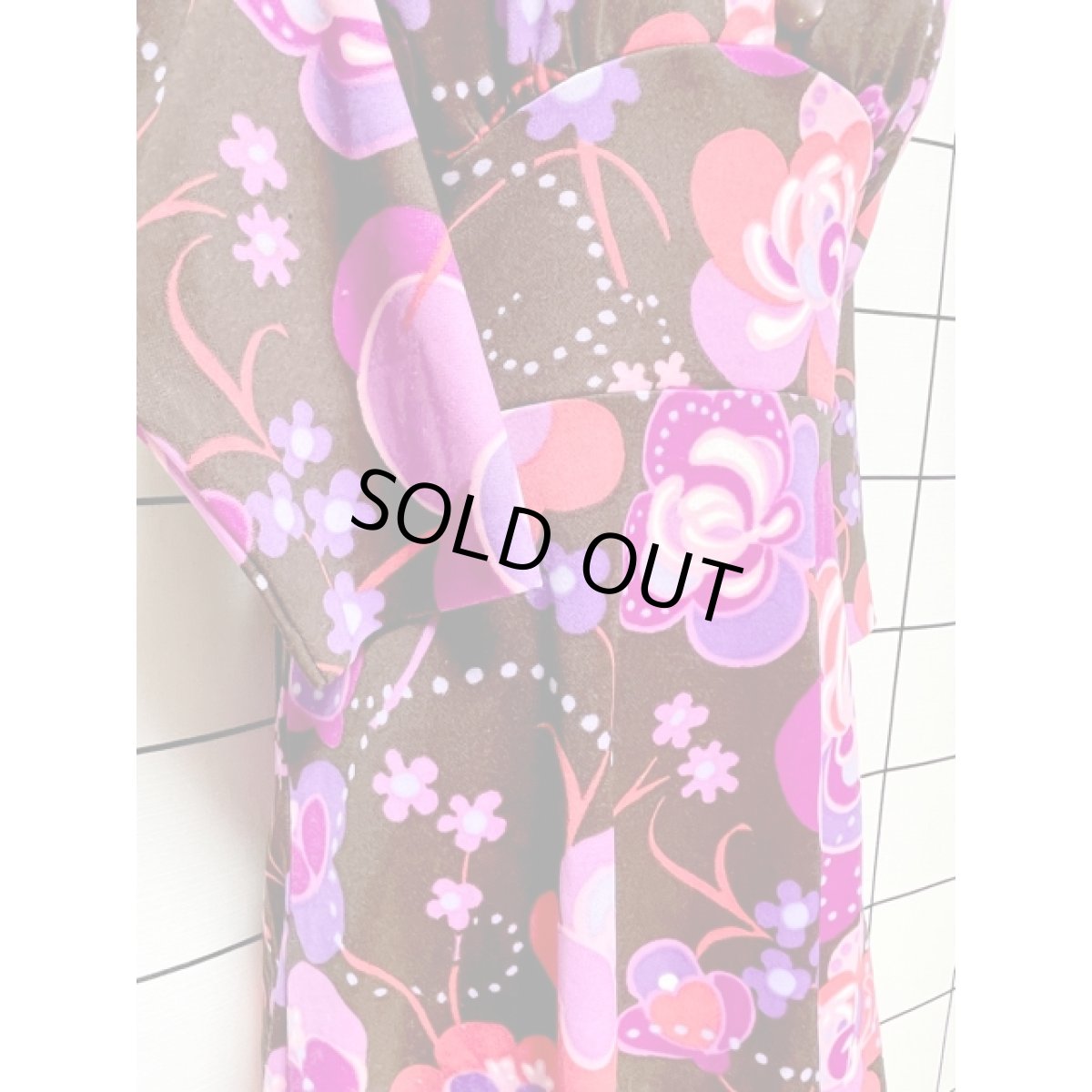 画像7: ヨーロッパ古着 ヴィンテージ ワンピース サイケ 花柄 華やか 長袖 レトロ (7)