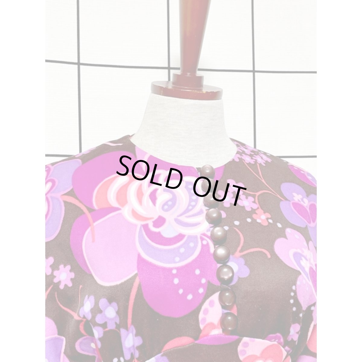 画像5: ヨーロッパ古着 ヴィンテージ ワンピース サイケ 花柄 華やか 長袖 レトロ (5)