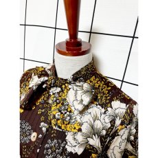 画像4: ヨーロッパ古着 ワンピース ヴィンテージ ストライプステッチ 花柄 リボン 長袖 (4)