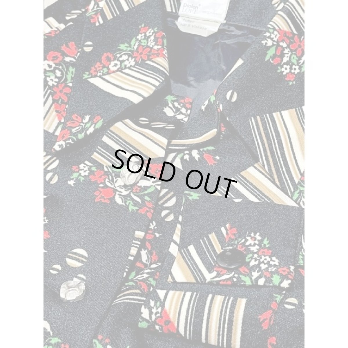 画像9: ヨーロッパ古着 ワンピース ヴィンテージ 70年代 花柄 ストライプ レトロモダン (9)