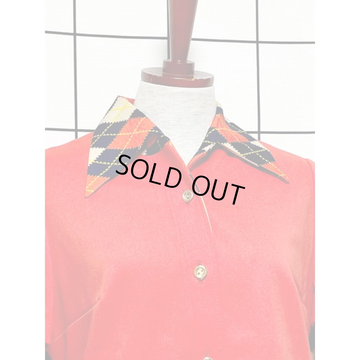 画像5: ヨーロッパ古着 ワンピース ヴィンテージ アーガイルチェック 70年代 長袖 レトロ (5)