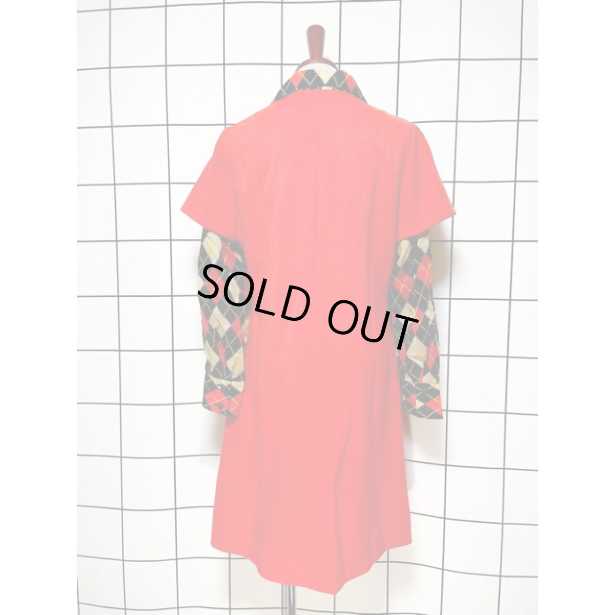 画像2: ヨーロッパ古着 ワンピース ヴィンテージ アーガイルチェック 70年代 長袖 レトロ (2)