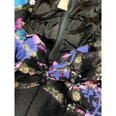 画像12: ヨーロッパ古着 ドレス ヴィンテージ パーティー衣装にも ラメ サイケ 花柄 長袖 (12)
