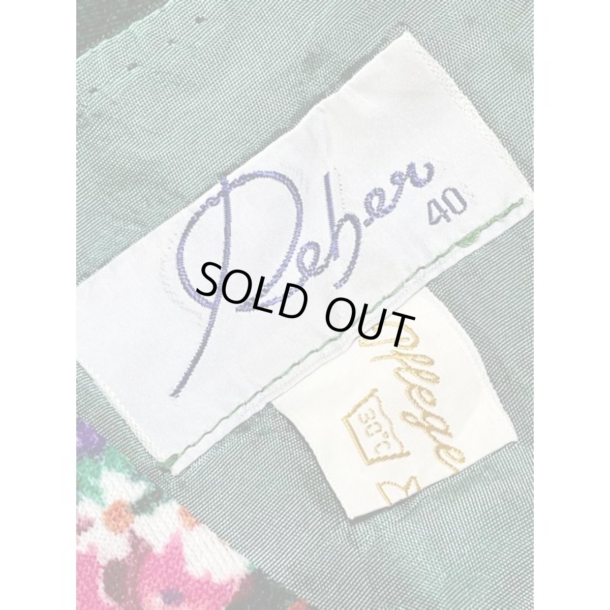 画像12: ヨーロッパ古着 ワンピース ヴィンテージ 花柄 深めのグリーン レトロ ガーリー (12)