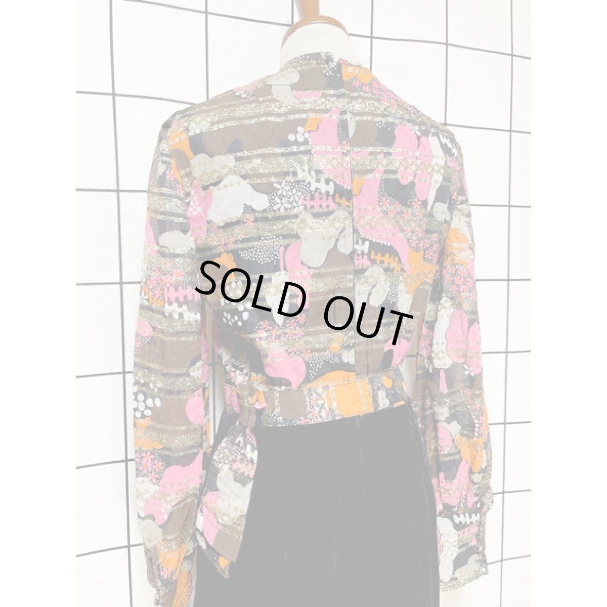 画像3: ヨーロッパ古着 ヴィンテージ ロングドレス ベロア 花柄 ラメ パーティー衣装 (3)