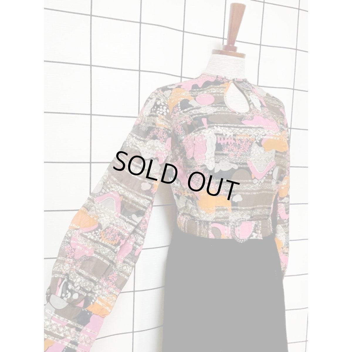 画像8: ヨーロッパ古着 ヴィンテージ ロングドレス ベロア 花柄 ラメ パーティー衣装 (8)