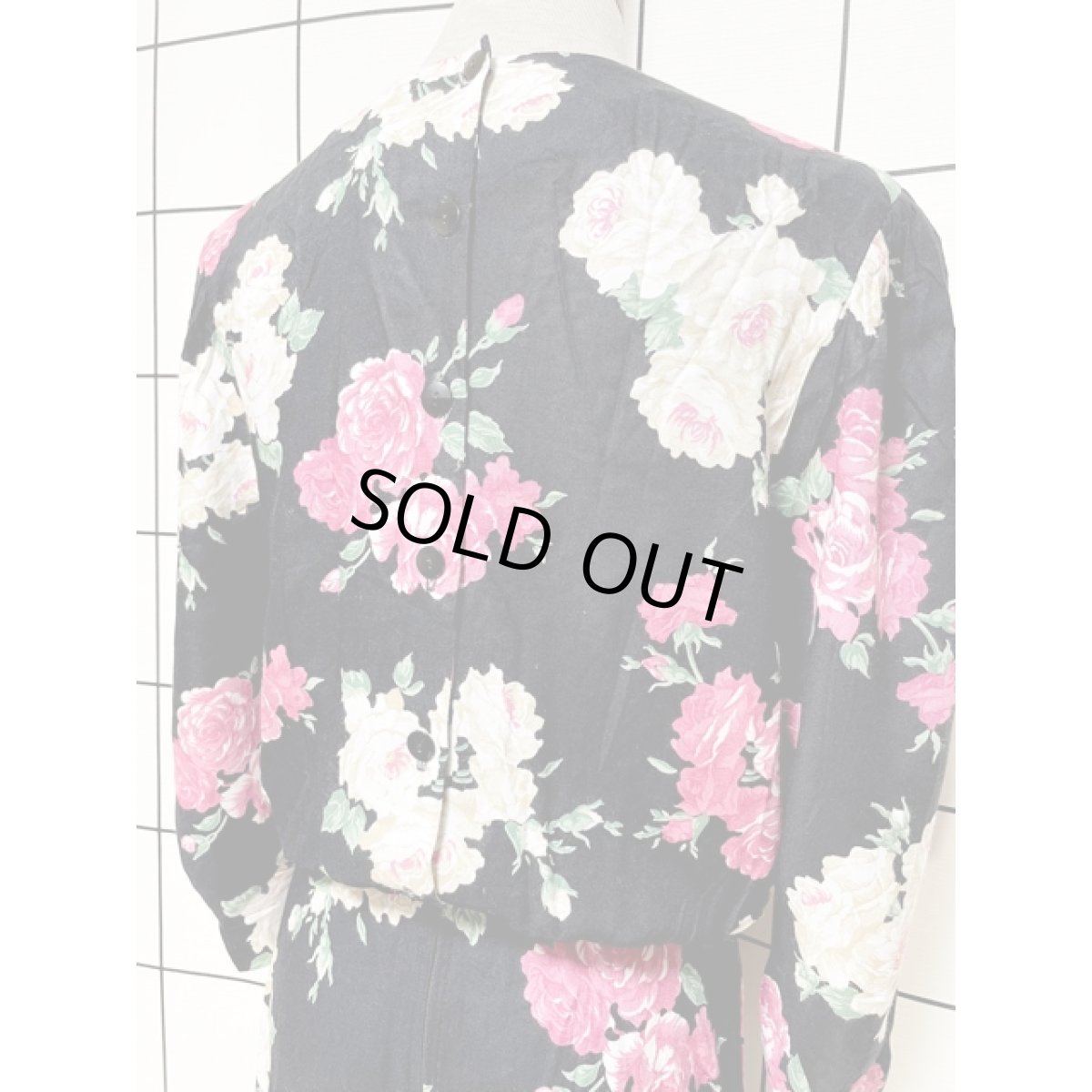 画像3: アメリカ古着 ヴィンテージ ドレスワンピース 大きなレース襟 花柄 レトロ 長袖 (3)