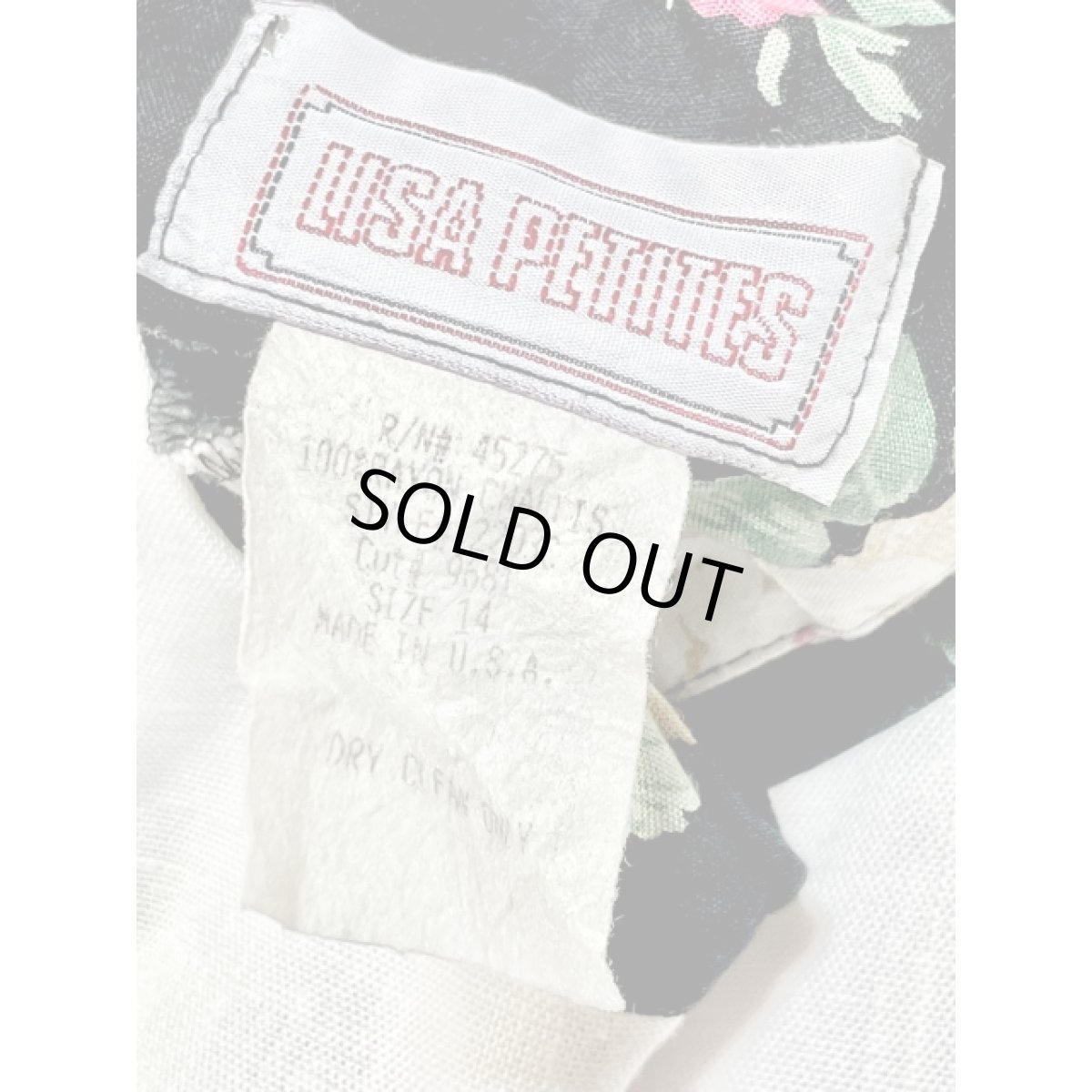 画像17: アメリカ古着 ヴィンテージ ドレスワンピース 大きなレース襟 花柄 レトロ 長袖 (17)