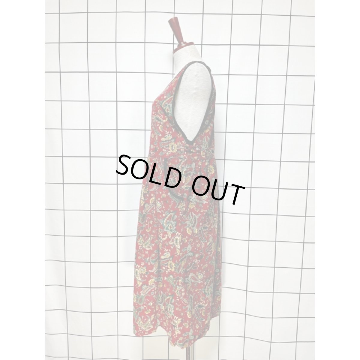 画像2: アメリカ古着 ワンピース ヴィンテージ ペイズリー コーデュロイ レトロ  (2)