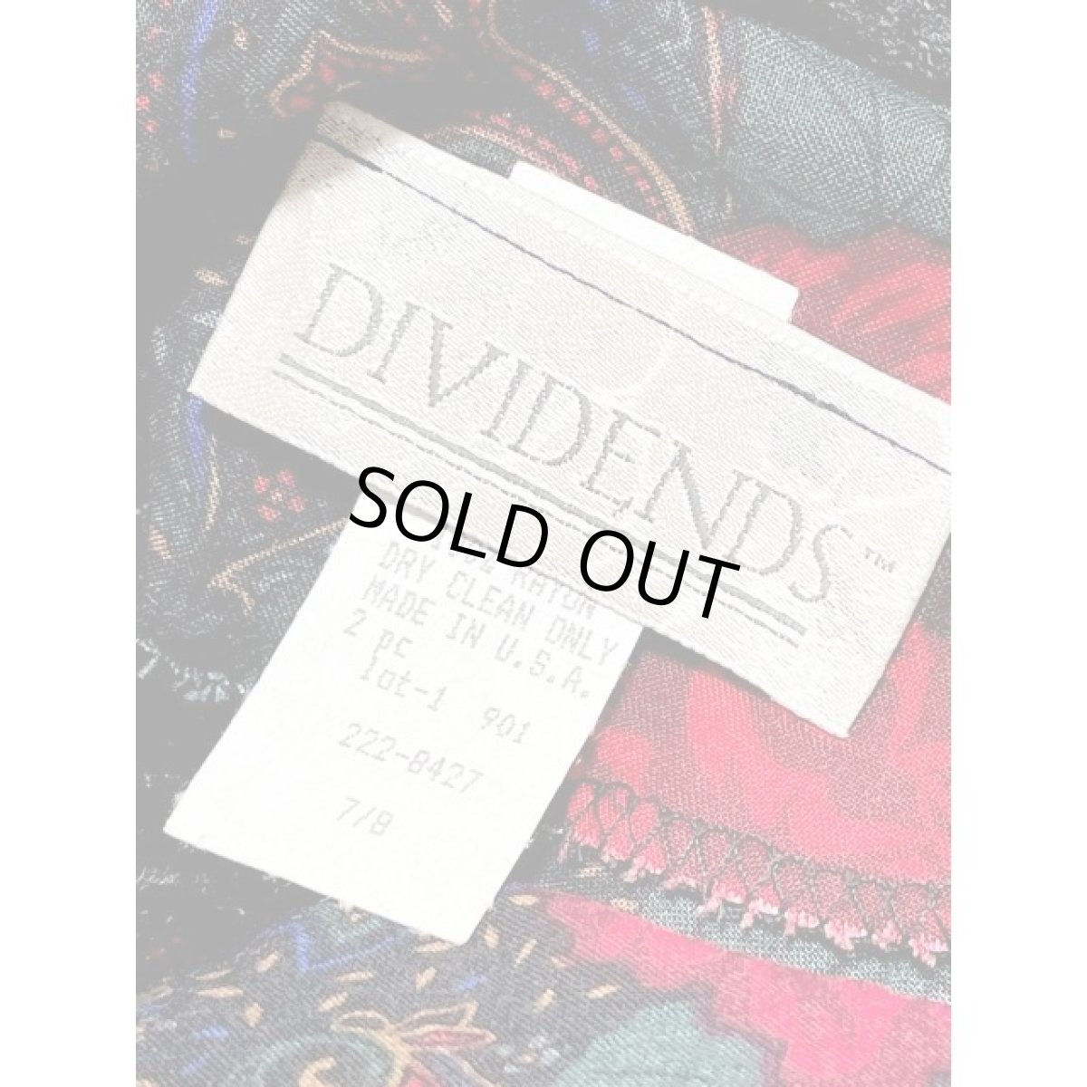 画像15: アメリカ古着 ワンピース ヴィンテージ 薔薇柄 ウエストゴム ベロア (15)