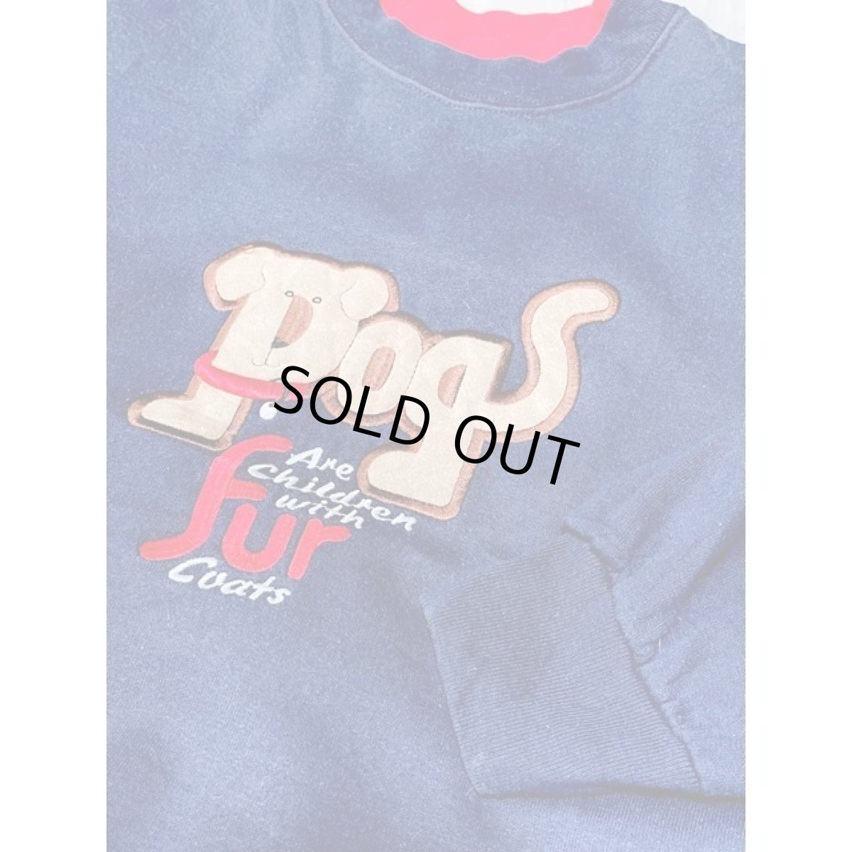 画像8: アメリカ古着 スウェット ヴィンテージ ドッグ刺繍 ネイビー プルオーバー (8)