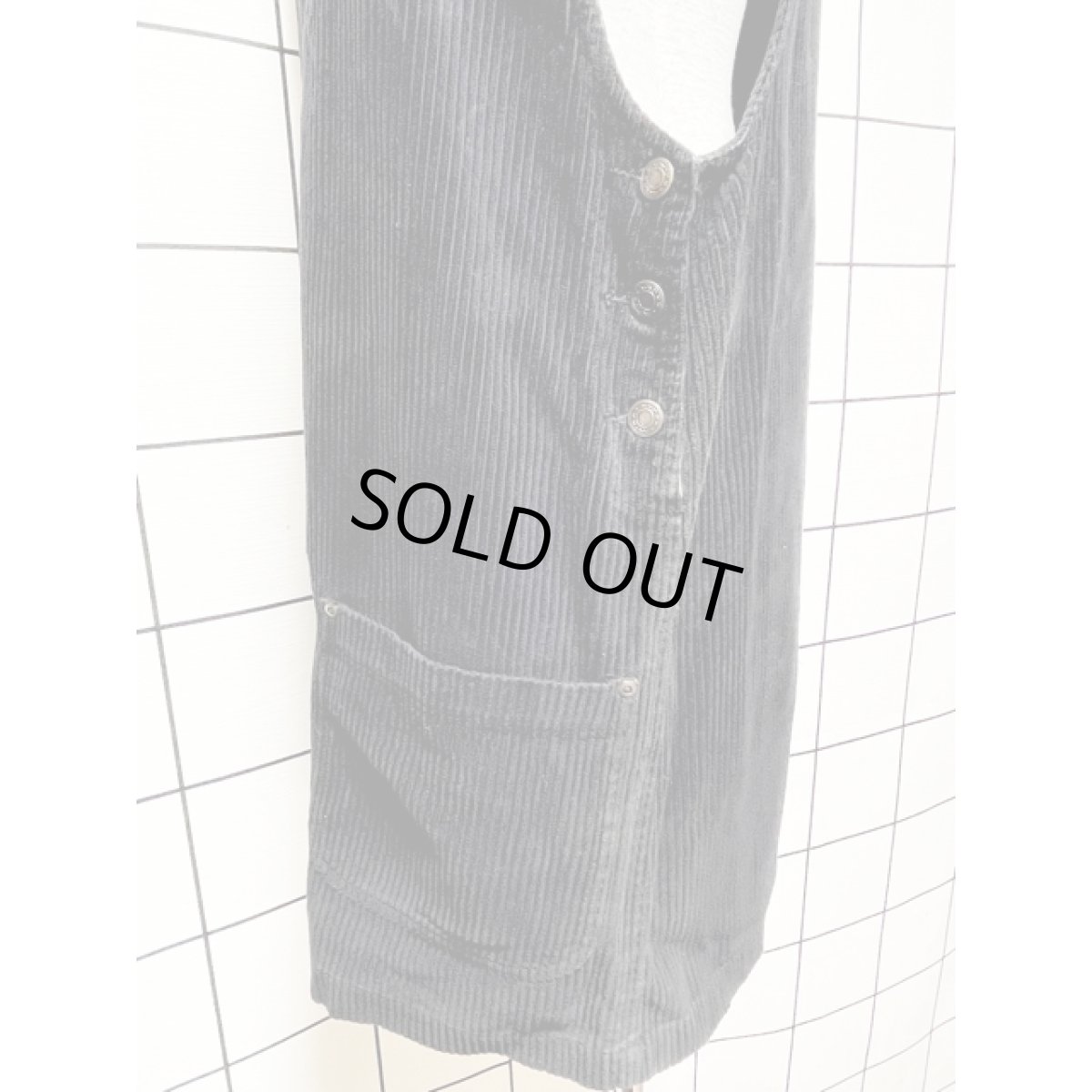 画像4: アメリカ古着 ジャンパースカート ヴィンテージ コーデュロイ レトロ ブラック (4)